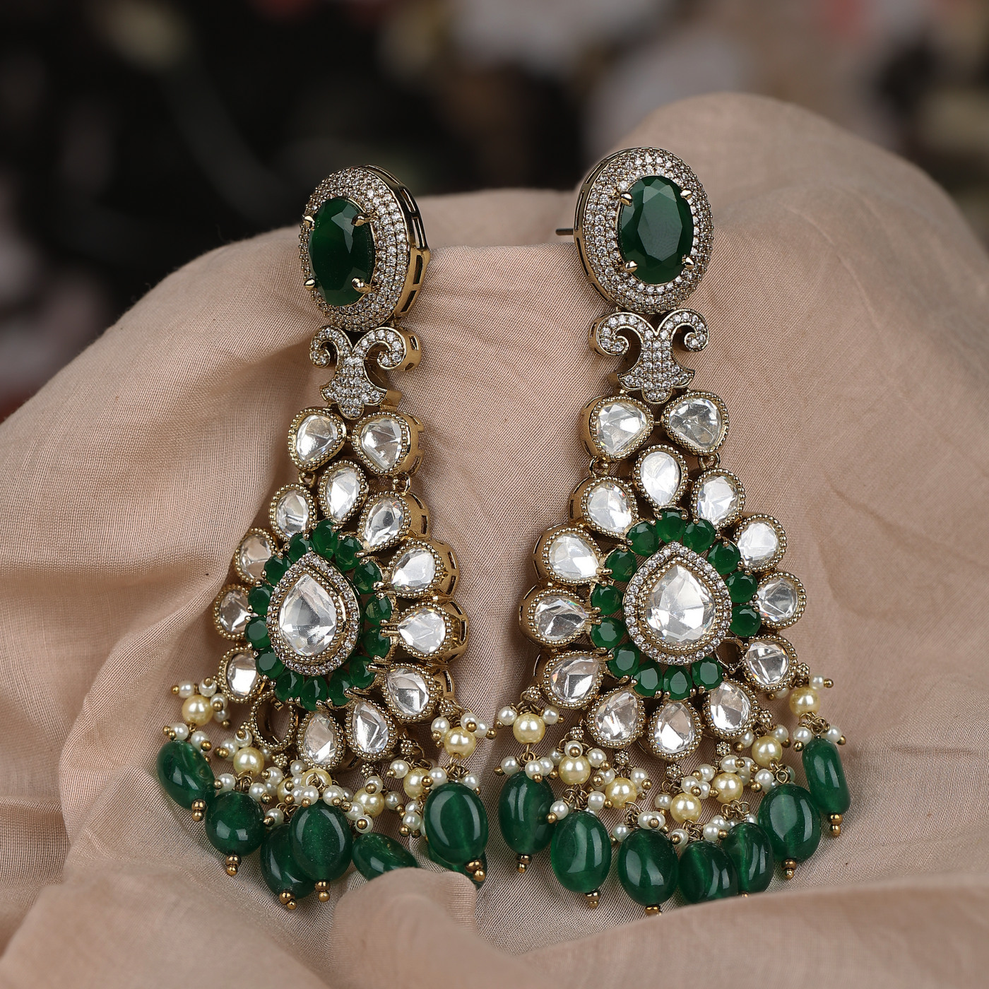 Vidhi Earrings Green