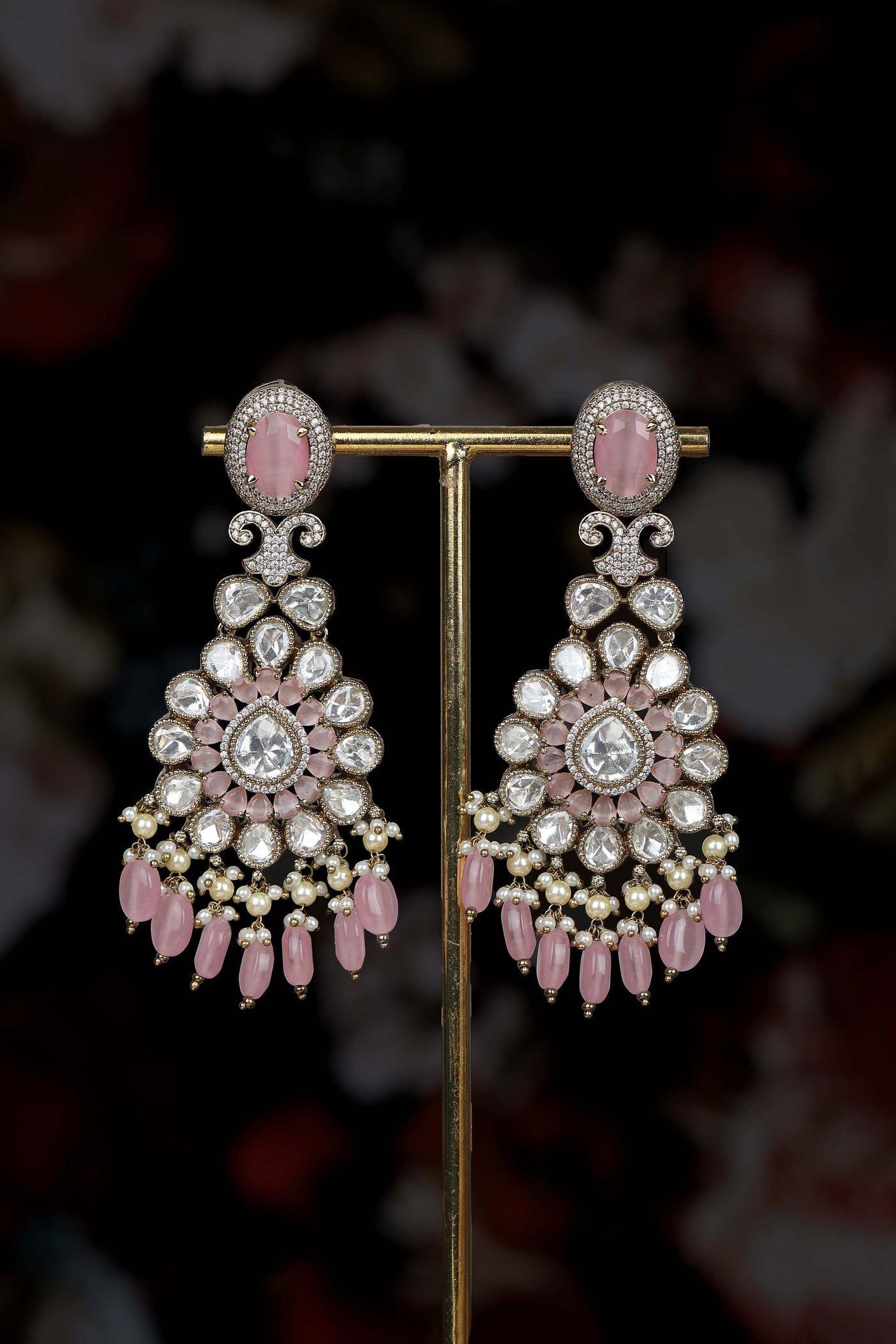 Vidhi Earrings Pink