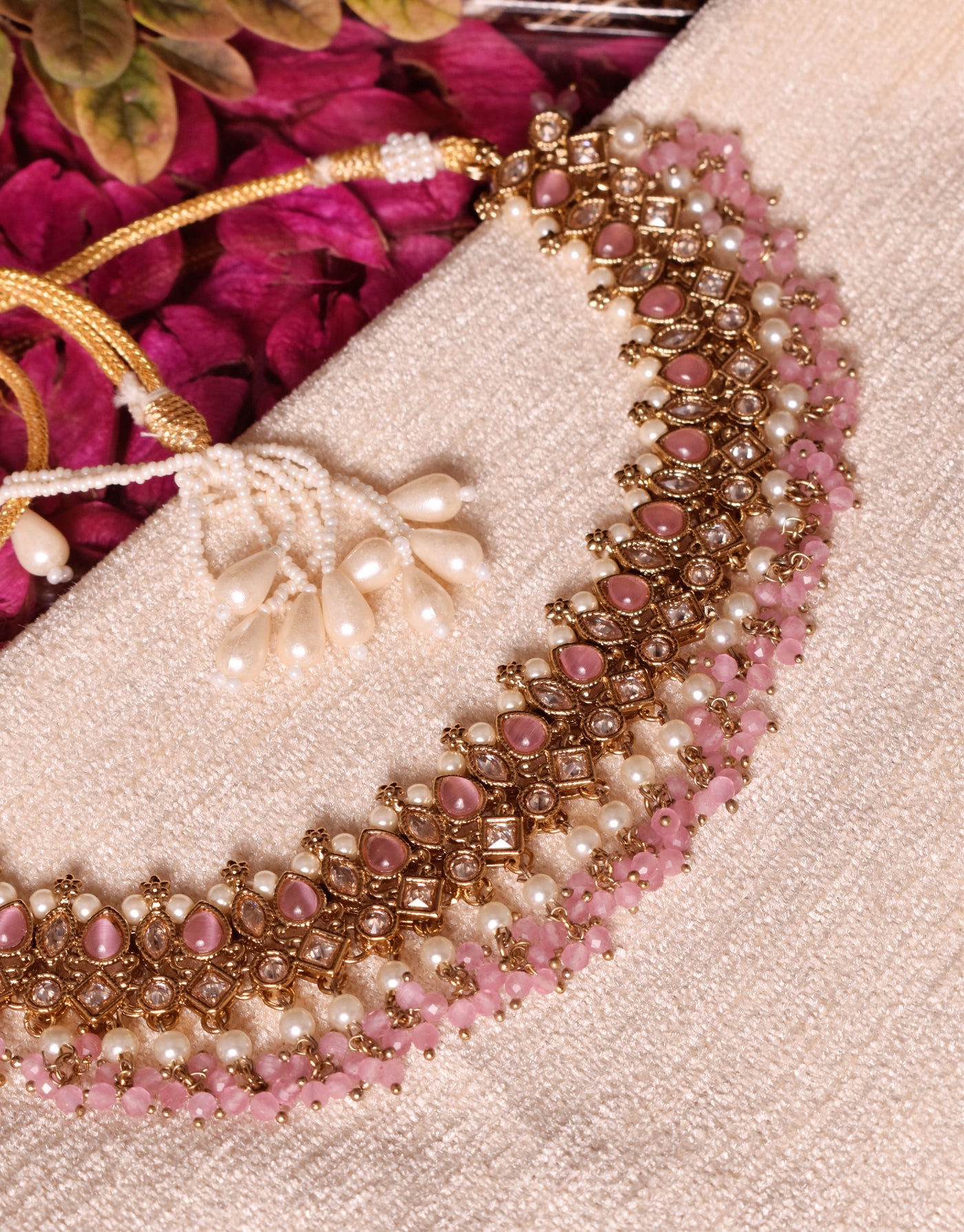 Lavanya necklace set (pink)