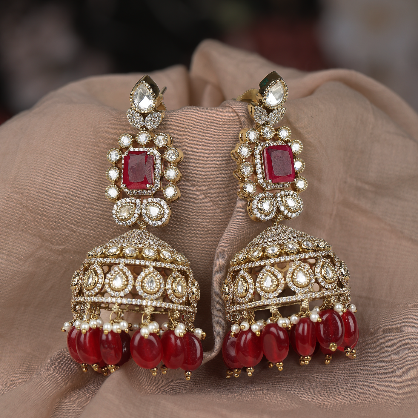 Zansi Earrings Red