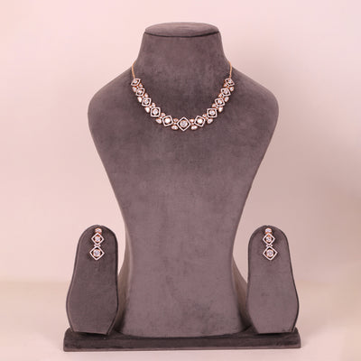 Elegant kundan diamond Shape Necklace Net