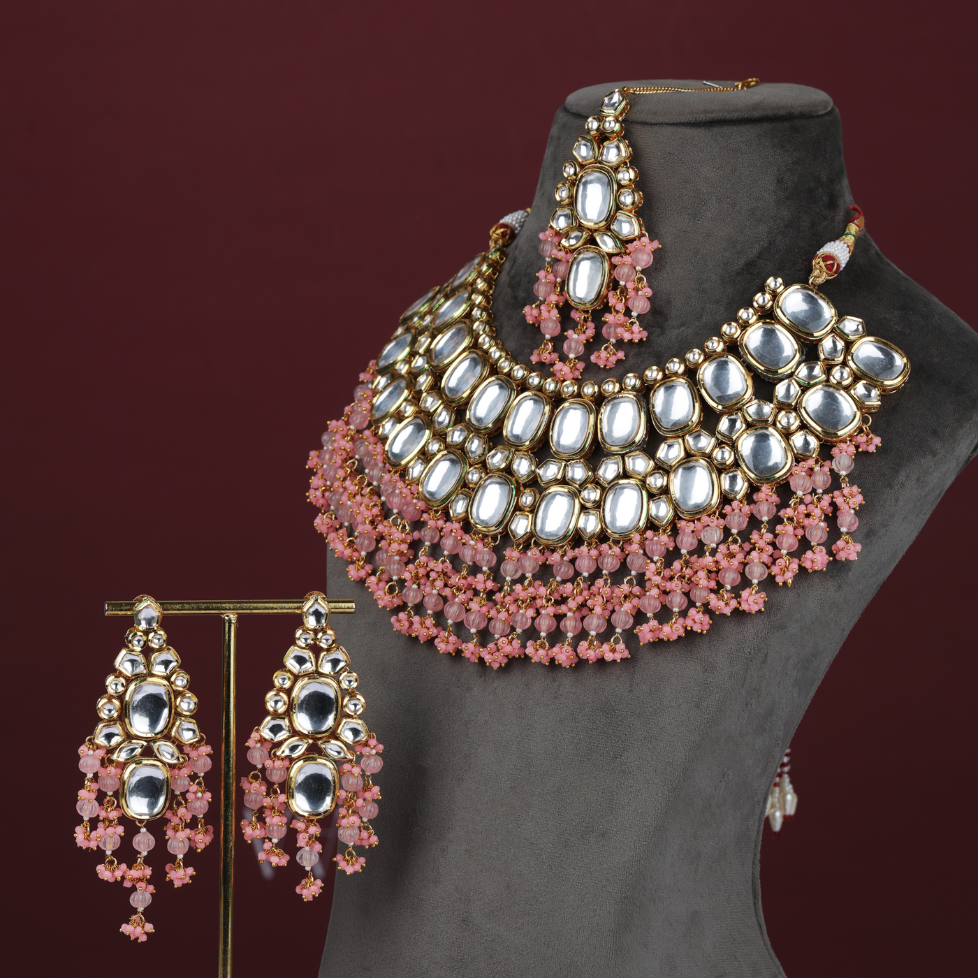 Nihira necklace set (pink)