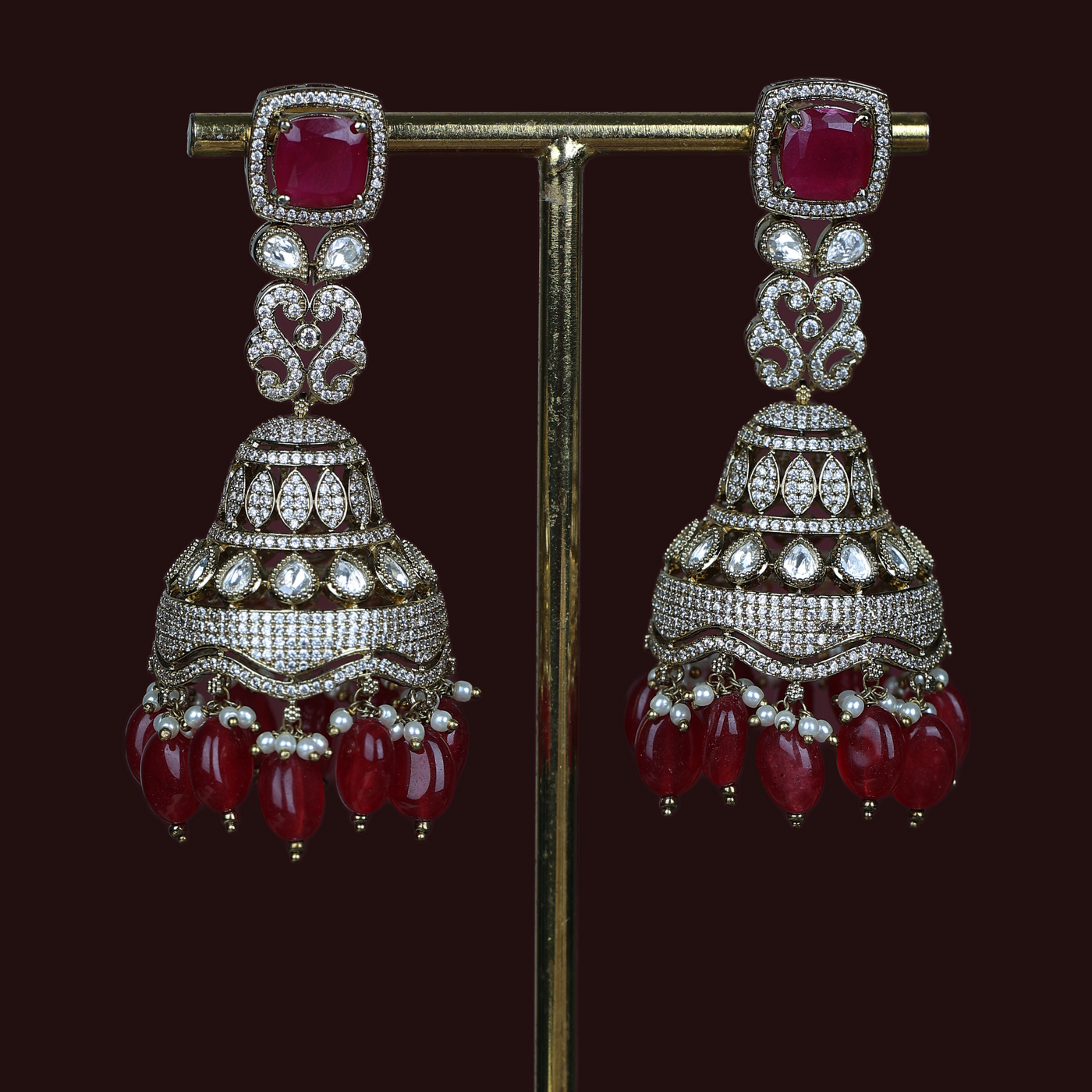 Yutika Earrings Maroon