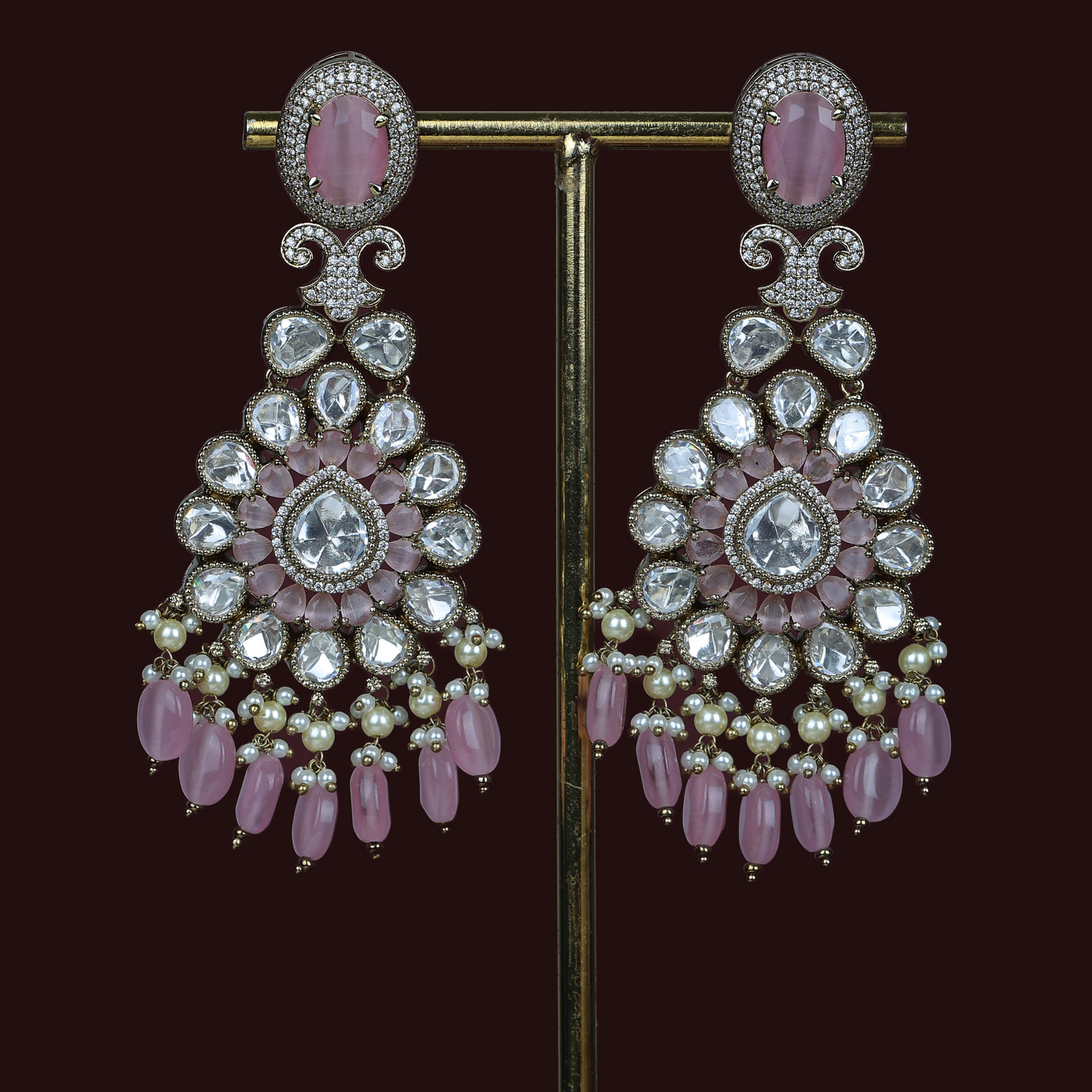 Vidhi Earrings Pink