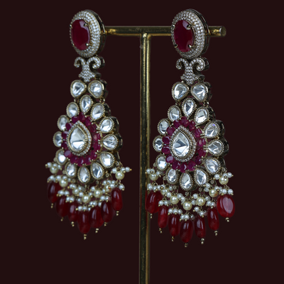 Vidhi Earrings Maroon