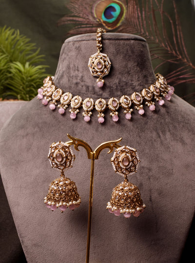 Mira necklace set (pink)