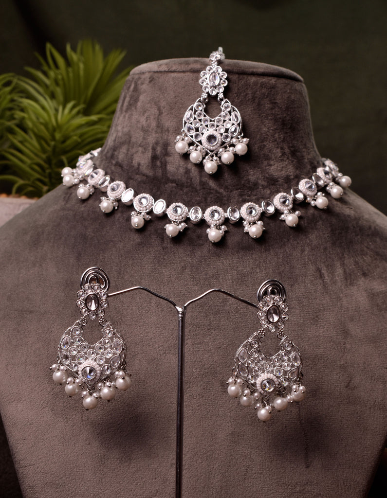 Jiya necklace set (silver)