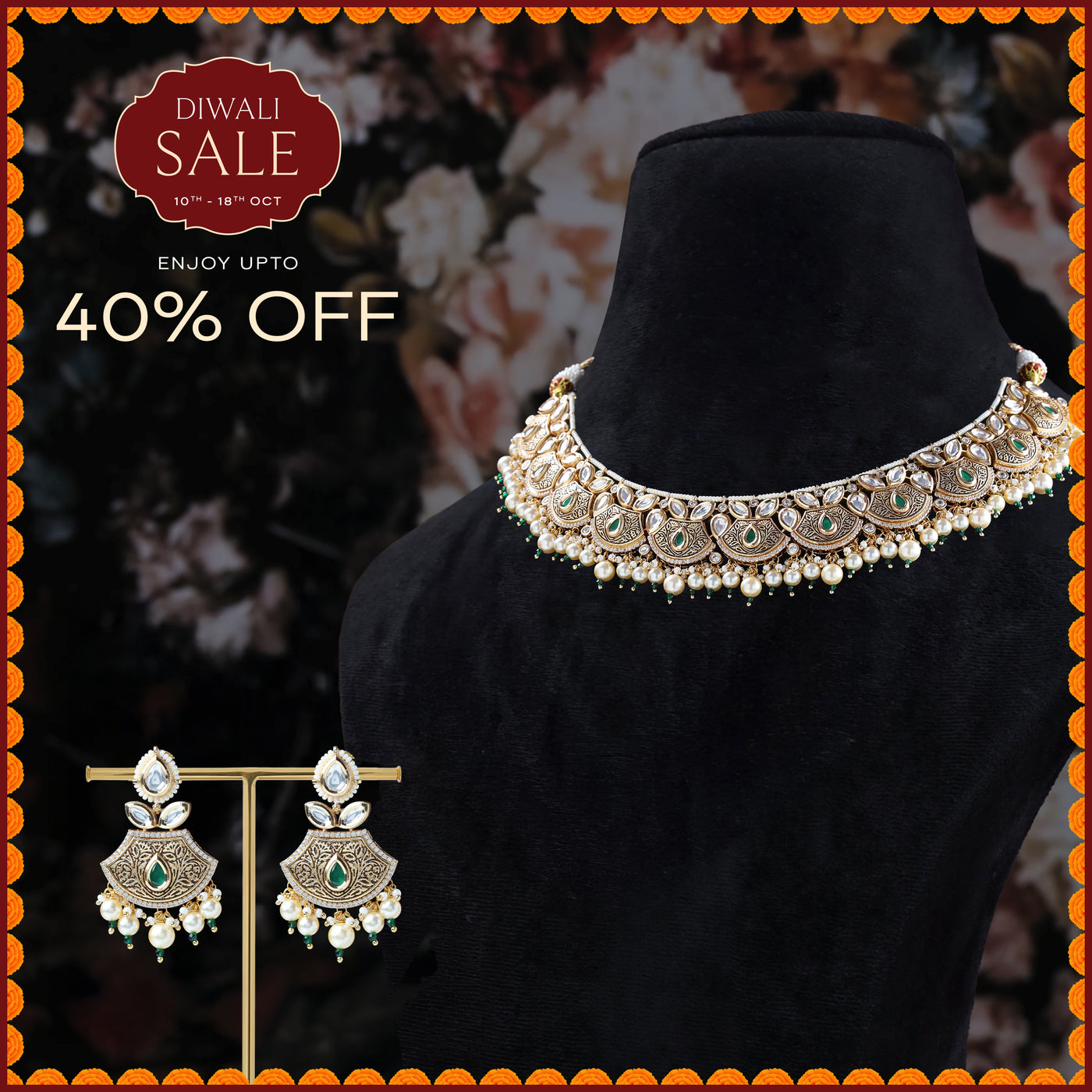 Mayura Emerald Choker Set