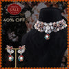 Navya Floral Gemstone Necklace Set