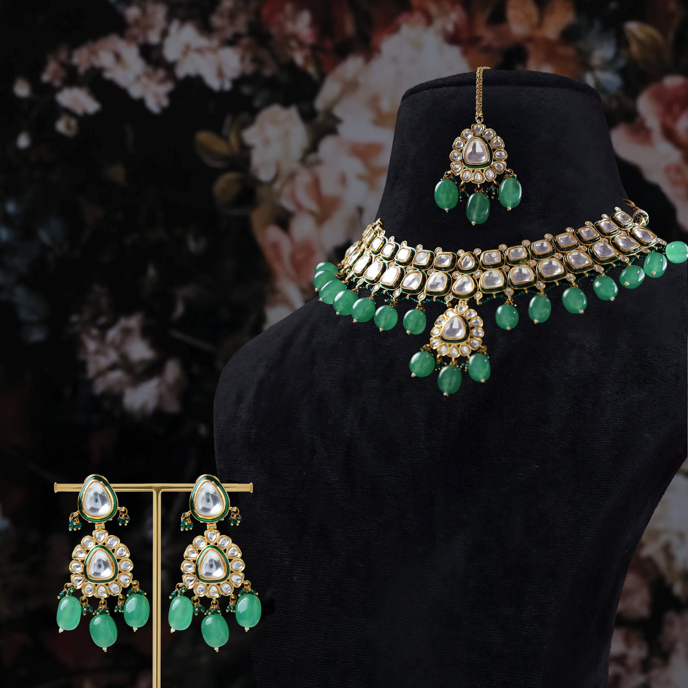 Eshira Emerald Kundan Set