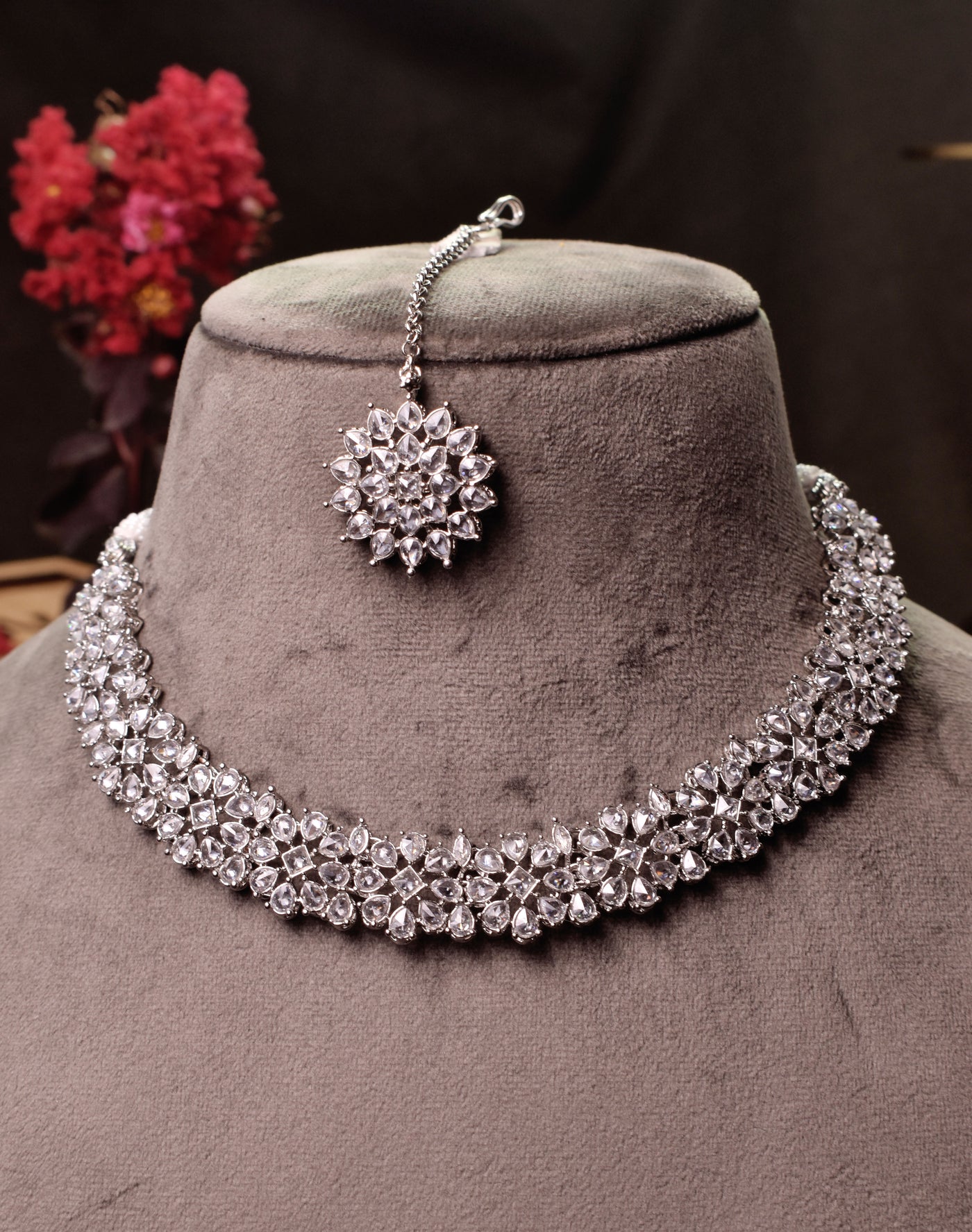 Anisha necklace set (silver)