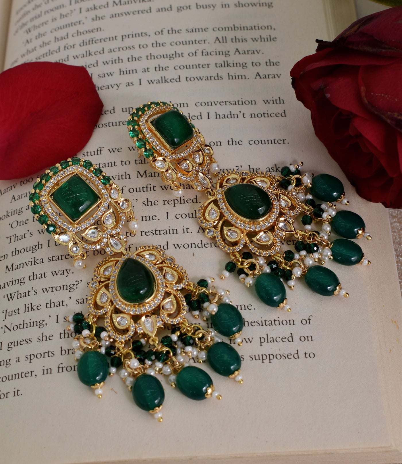 Nazam necklace set (green)