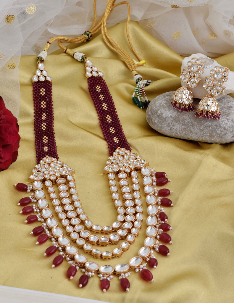 Moonrise necklace set (maroon)
